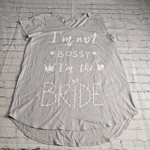 Miss To Mrs. Sleepshirt Plus 2xl Gray Im Not Bossy I'm The Bride‎ Lightweight